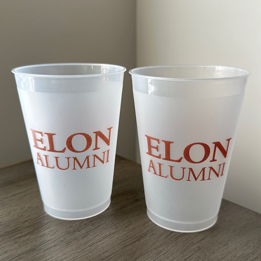 2 Elon University Reusable Plastic Cups